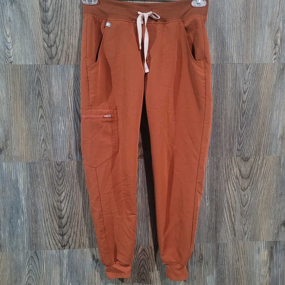 FIGS Zamora Jogger Scrub Pant Women's XSPx26 Burnt Orange Pockets Nurse Hospital